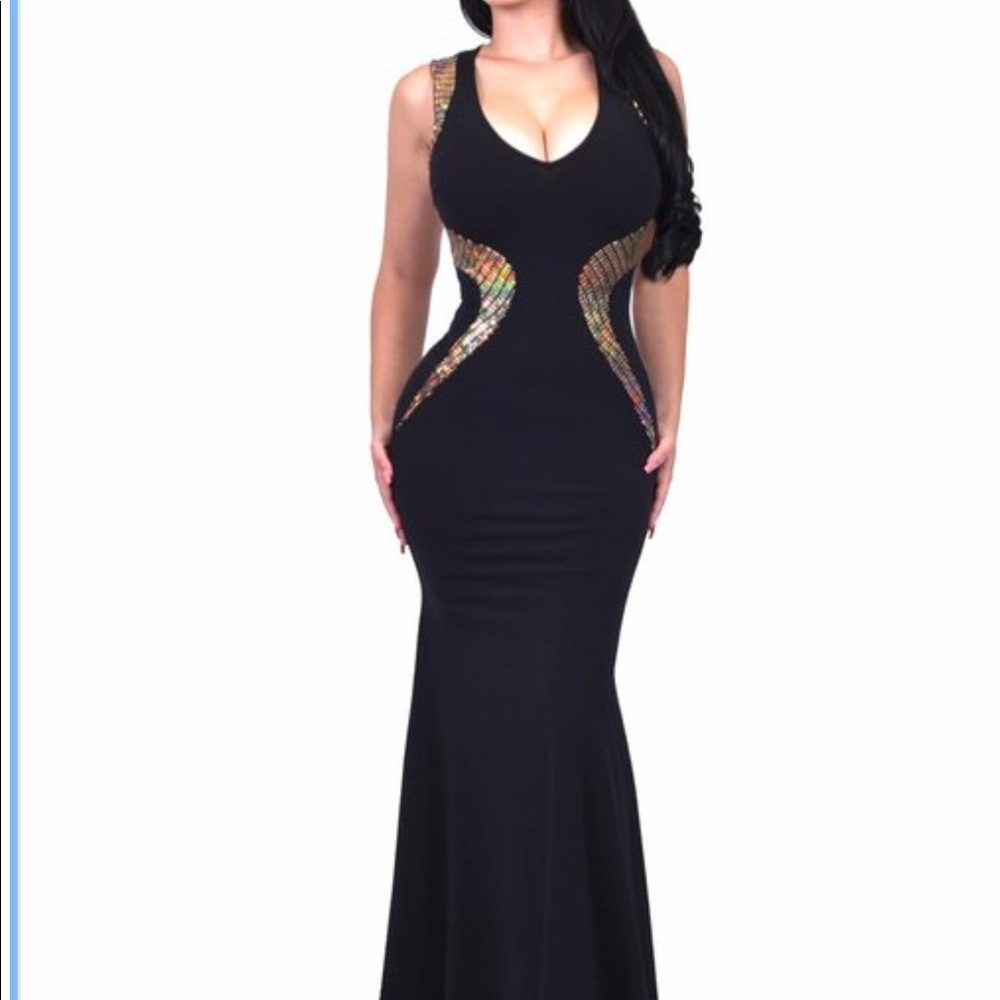 14122 Gold Tiered Glitter Dress